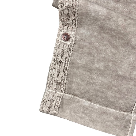 Sundance Organia lace khaki linen blend women’s pants SZ 10 - Picture 8 of 9